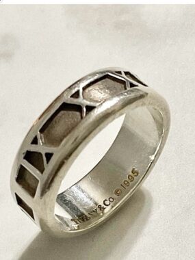Tiffany & Co. Sterling Silver Atlas Band Ring Size 6.5